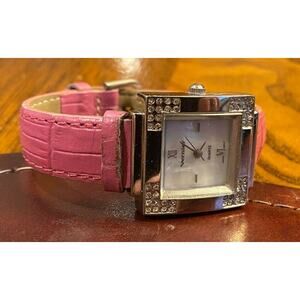 Women's 23mm silver Tone Vernier Watch, Crystal Accents, MOP Face